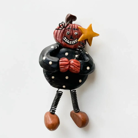 Halloween Jack-o-Lantern Man Brooch Pin Cute Teacher Fall Pumpkin - Picture 1 of 6